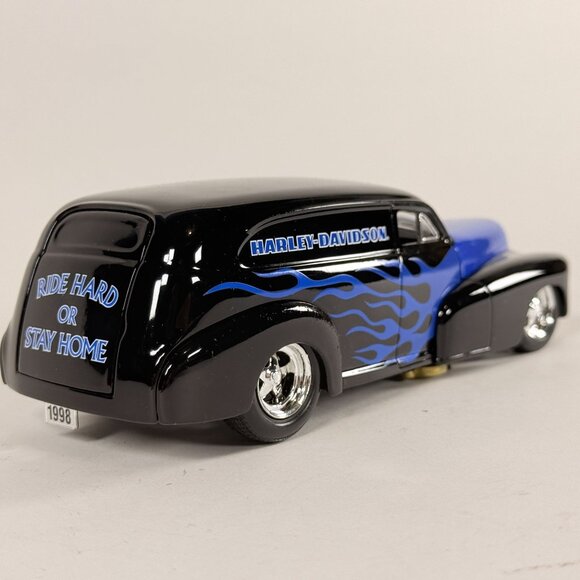 Harley-Davidson 1946 Chevy Street Rod Coin Bank 1:25 Liberty Classics Black Blue - Picture 8 of 14